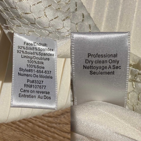 Alice + Olivia Pleated Sequin Sheath Dress Beige Cream Size M 4-6 - Picture 14 of 15